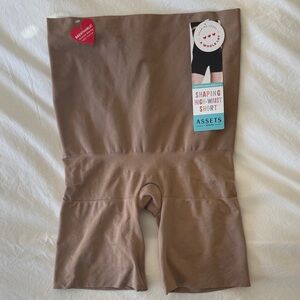 SPANX Assets High-Waist Shaping Shorts in Tan